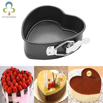 1Pc Teglie Bakeware Cucina Stampo per torta Amore a forma di cuore piatto da forno Pesante Carbonio antiaderente Slipknot Base rimovibile Vassoio ZXH 1