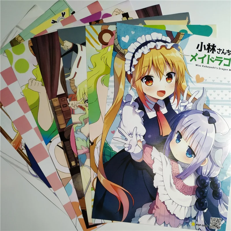 8*(42x29cm)miss Kobayashi's Dragon Maid Posters Anime Posters Wall Stickers Dragon  Maid Anime Around Gift - Wall Stickers - AliExpress