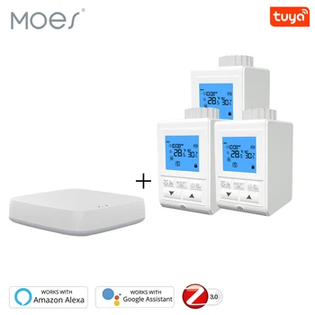 

Smart TRV Thermostatic Radiator Valve Controller Zigbee Thermostat Heater Temperature Voice Control Works with Alexa Google Home