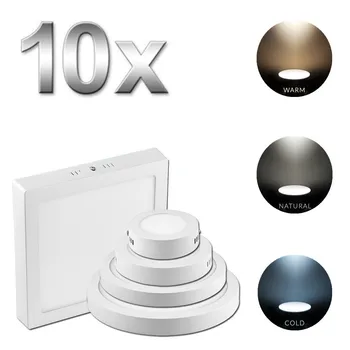 

10x LED Panel Lampe Aufputz Aufputzlampe Deckenleuchte Wandleuchte 6W 12W 18W 24W Warmweiß Kaltweiß Neutralweiß AC 85V-265V