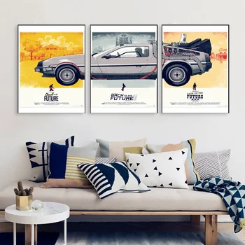 

Back to the Future Delorean Poster Silk Print Home Decor Wall Art Decor No Frame
