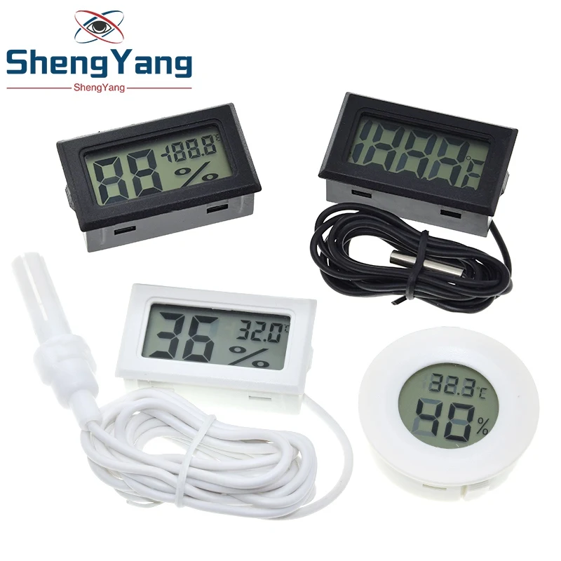 Mini LCD digital thermometer used for freezer temperature - 50-110℃ refrigerator thermometer indoor and outdoor waterproof probe