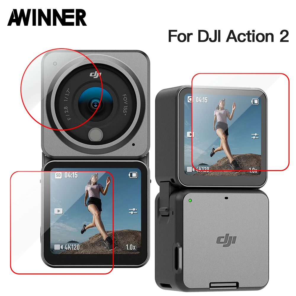 Tempered Glass Screen Protector Cover Case for DJI Action 2 Lens Protection Protective Film For Accessories | Электроника