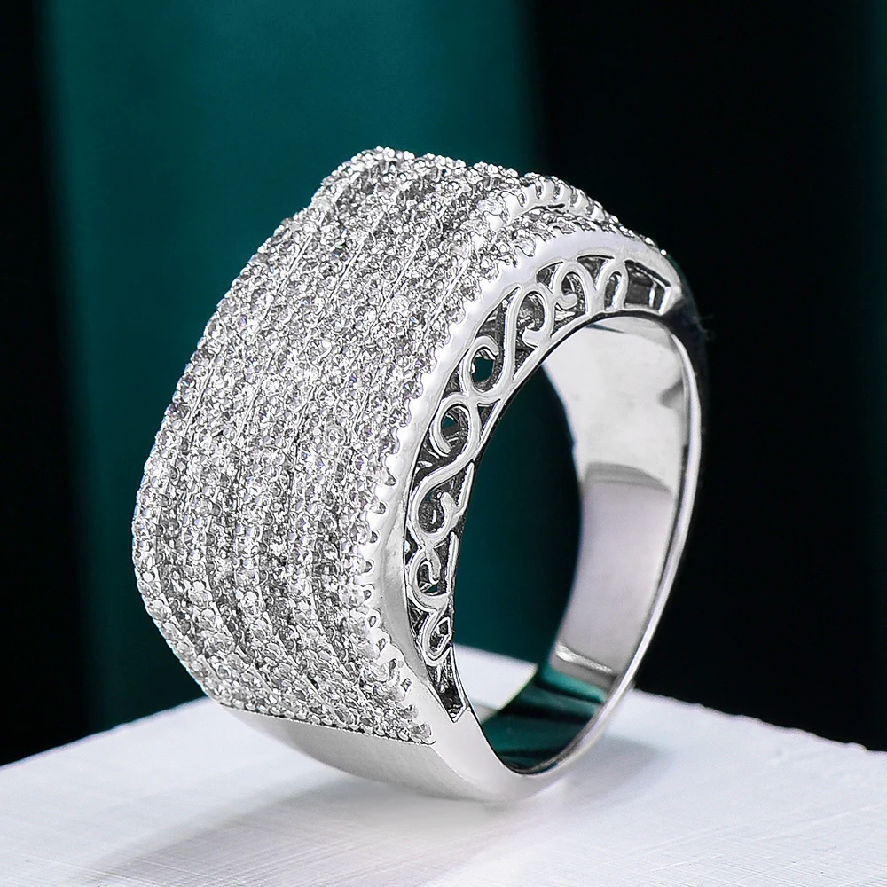 Zirconia Statement Rings Zirconia Party Jewelry Luxury Design Rings