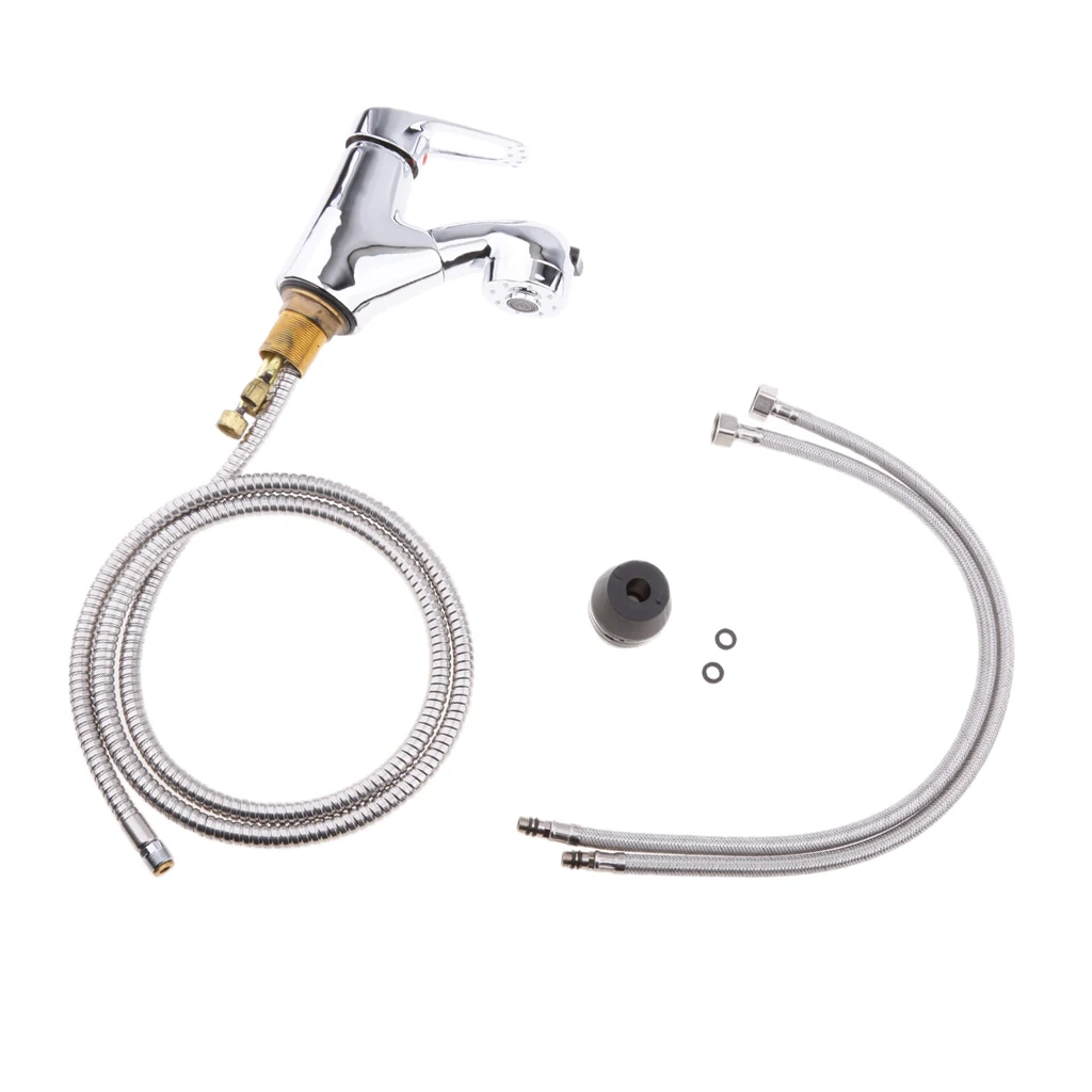 2 in 1 Chrome Rain Water Shower Head Wash Basin Faucet for RV Caravan