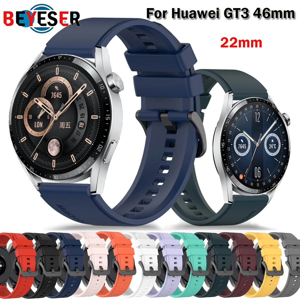 

22mm Silicone Watch Band Wrist Straps For Huawei Watch GT 3 46mm Sport Bracelet Watchband GT GT2 Pro GT3 46mm Smartwatch Correa