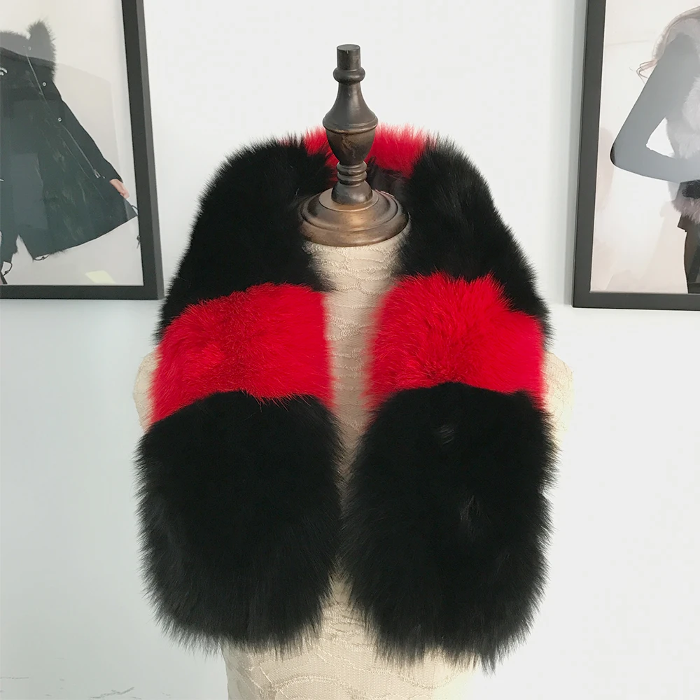 FURSARCAR натуральный натуральный мех лисы капюшон воротник 73 см женские зимние шарфы модное пальто свитер Шарфы Воротник роскошный шейный платок