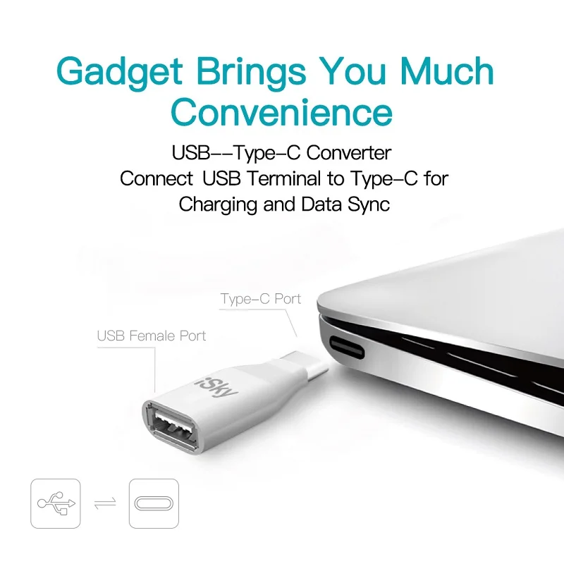 ISky Тип C адаптер типа OTG C к USB 3,0 для Macbook pro Air samsung S10 S9 USB OTG