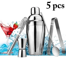 5 шт. шейкер из нержавеющей стали, миксер для вина, Мартини, Бостонский шейкер для бармена, вечерние барные инструменты, 550 мл
