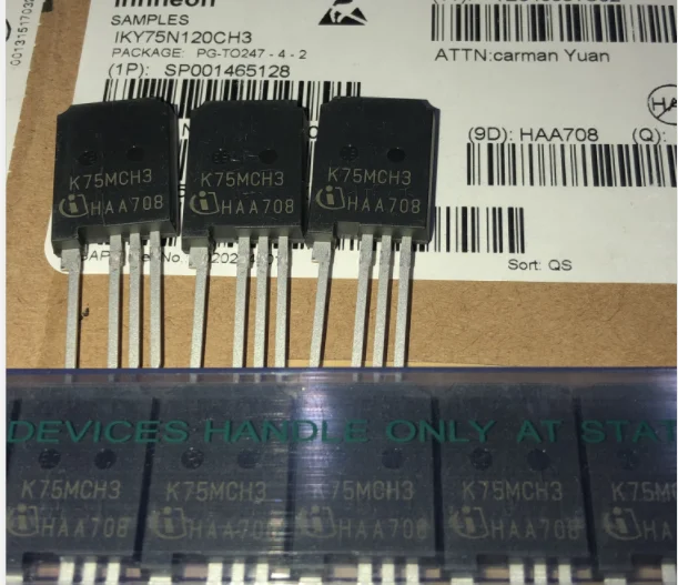 Биполярный транзистор IKY75N120CH3 K75MCH3 с изоляцией 5 шт./лот 150A 1200 в N-канал TO-247 |