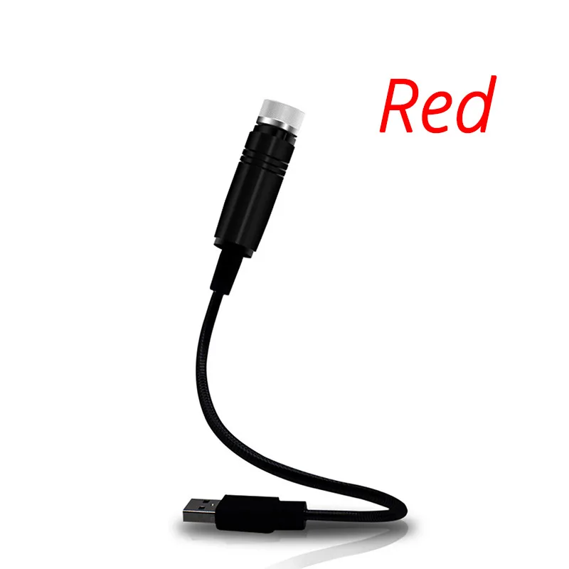 Red 1х Автомобильный Usb светильник, Звездный потолочный светильник, лазерный проекционный декоративный светильник, автомобильная атмосферная крыша, полная звезд, для интерьера, комнаты, дома - Испускаемый цвет: Red