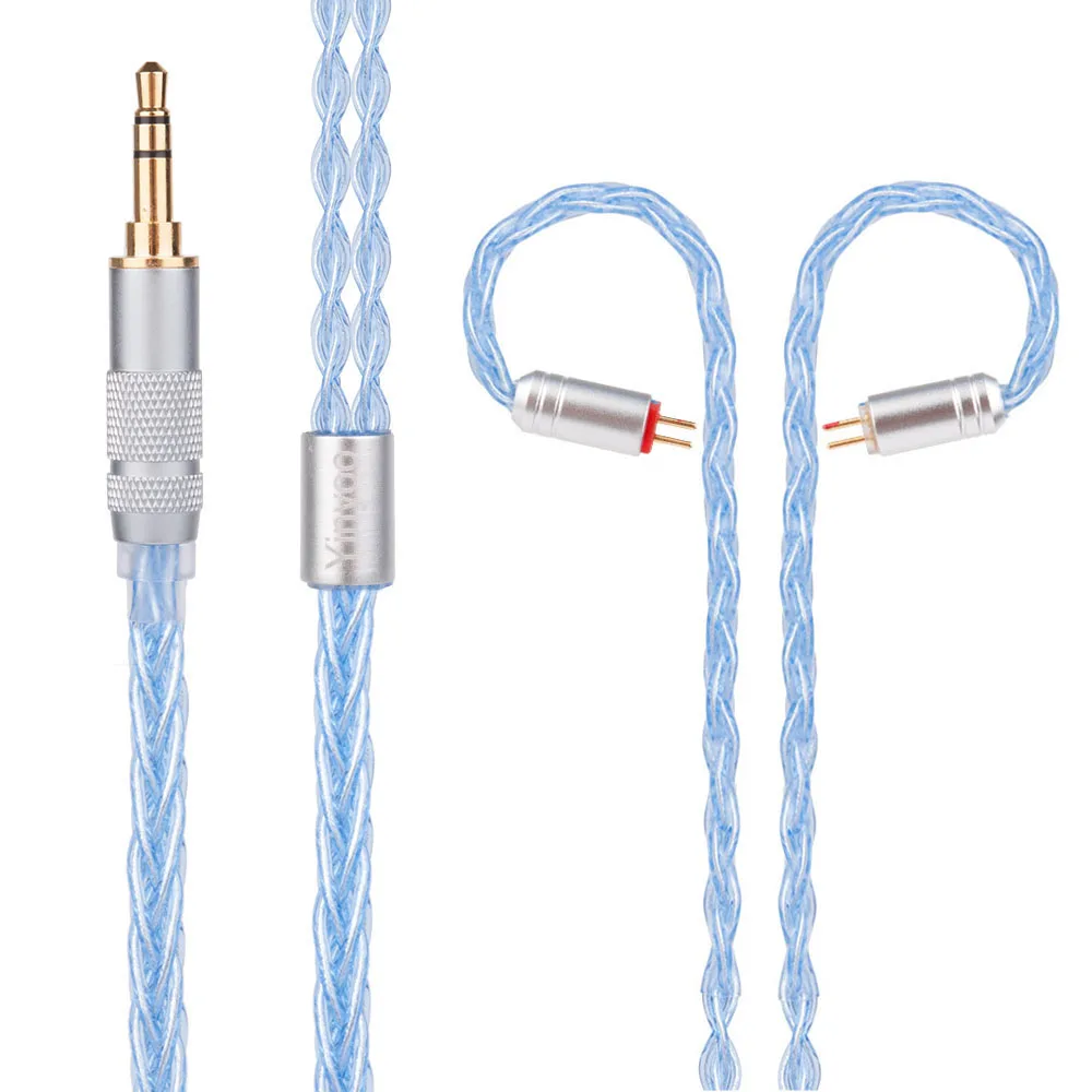8 Core Silver Plated Cable 2.5/3.5/4.4mm Blue Cable With MMCX/2pin Connector For QT2 LZ A5 Magaosi K5 V20 Sony HQ5 HQ6 - Цвет: 2PIN 3.5