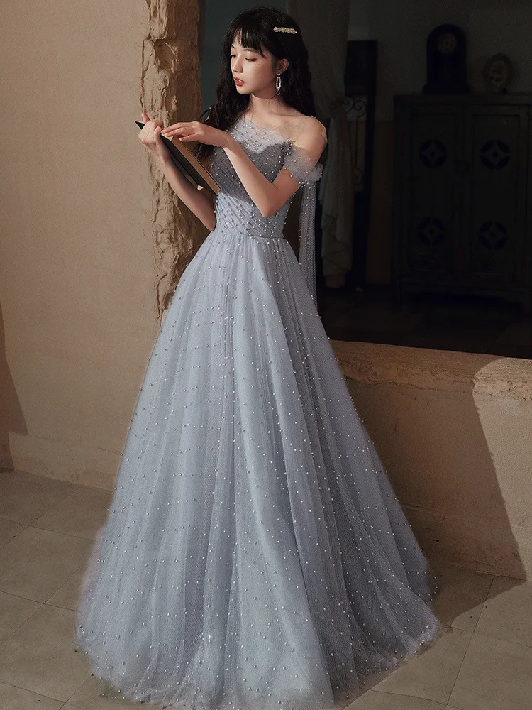 

Banquet Evening Dress Skirt Female 2020 New Aura Queen Fairy Student Ladies Temperament Dream Party Long Dress