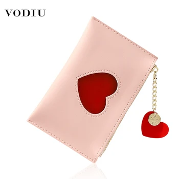 

Card Wallet Holder 2019 Version Women's Small Wallet Multi Function Coin Card Bag Love Zero Leather Wallets Woman Passport Cover