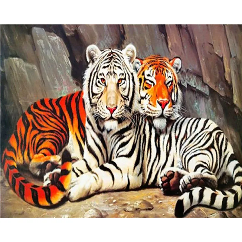Animale Тигр Сделай Сам краска по номерам для взрослых краска по номерам Schilderen op nummer Pintar por numeros Pintura por numero - Цвет: number painting10