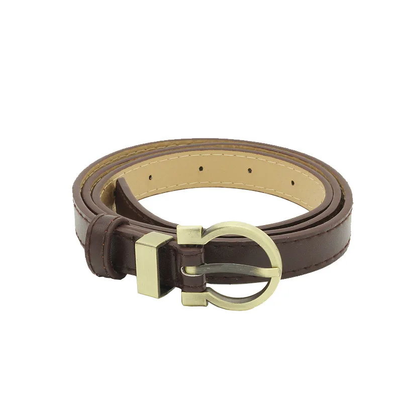 

Vintage Polyurethane Belt Fine Waistband Ms. Pin Buckle Chain Decoration Outdoor Waist Girdle Korean Version