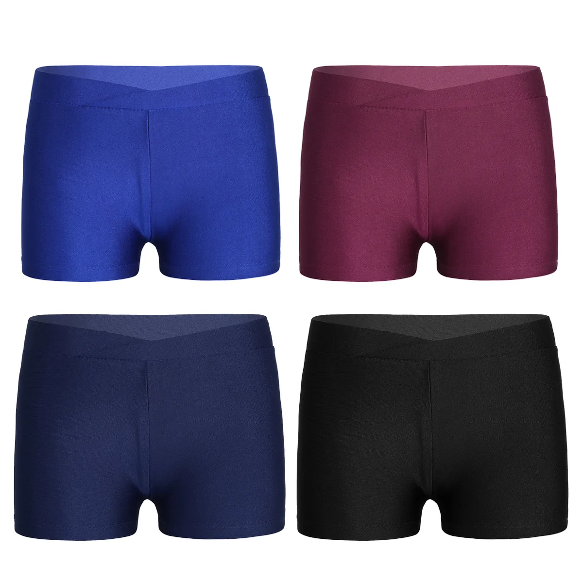 Kids Girls Ballet Dance Sports Shorts Bottoms Summer Children V-front Waistband Solid color Yoga Gymnastics Workout Dancewear