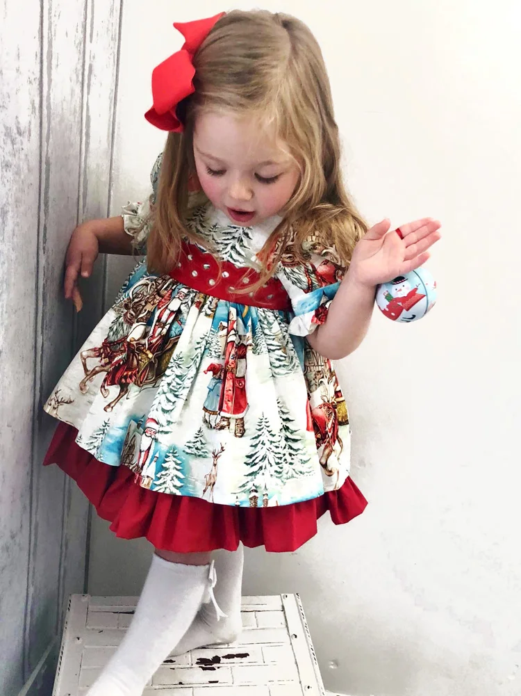 Robe De Noel Pour Bebe Fille Tenue Evasee Col Carre Tutu Aliexpress