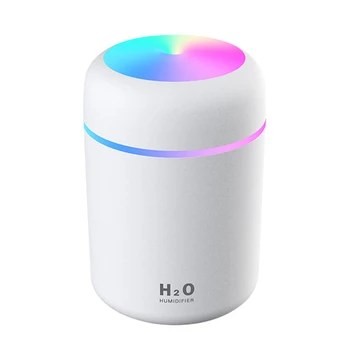 

Portable LED Air Humidifier USB Essential Oil Diffuser Mini Air Humidifier White+ 10pcs Cotton Filter Sticks