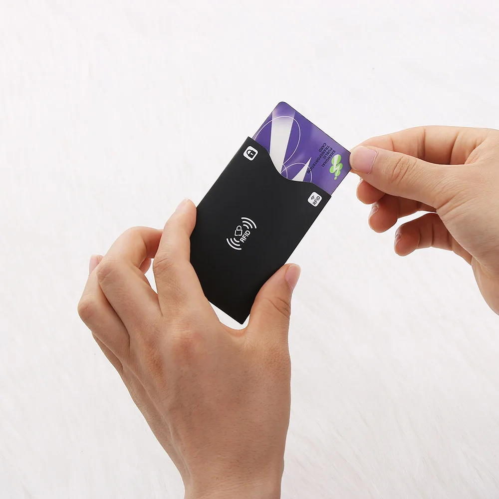 Card Holder 2Pcs Aluminium RFID Blocking Bank Anti thief Wallet Protect Case Credit Cards Case Safety Reader Smart Shield