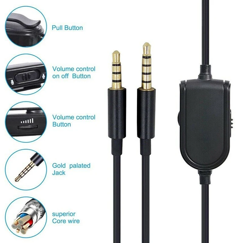 Replacement Audio Cable for Astro A10 A40 Gaming Headset Headphone 3 5mm Jack Compatible with Astro A10 A40 A50 A30 headphone