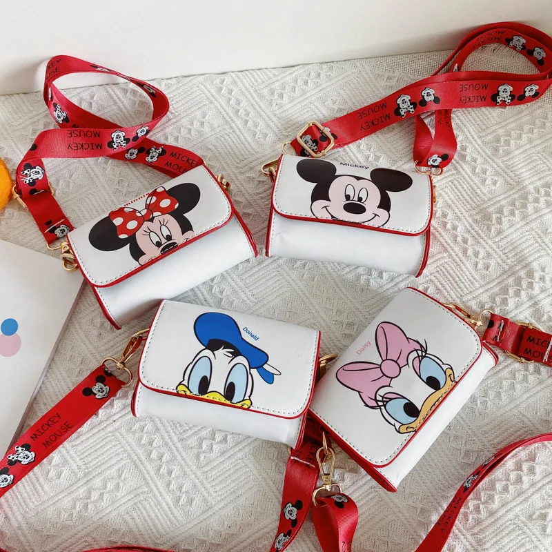 2020 Disney Mickey Mouse niños pequeño bolso hombro bolsa de dibujos animados Mickey Minnie bebé moneda monedero chica bolsos
