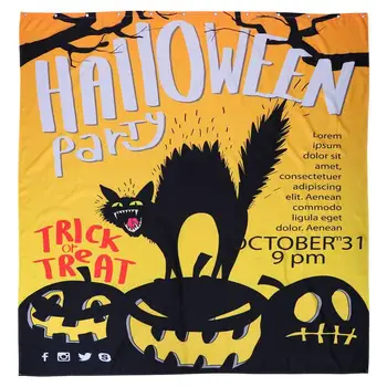 

1 Pc Dacron Printing Curtain Waterproof Halloween Theme Curtain (Orange)