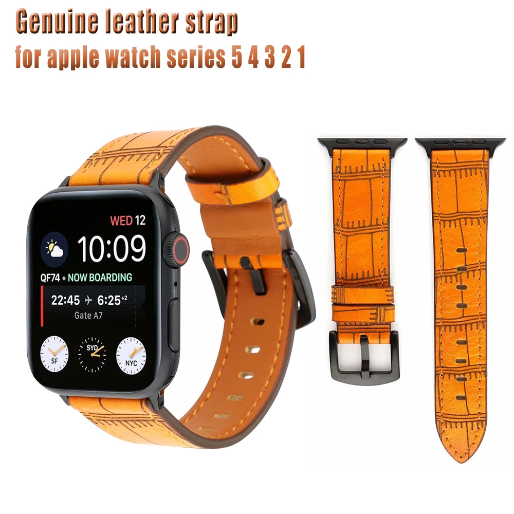 Натуральная кожа, Correa, ремешок для наручных часов Apple Watch 5/4 группа 44/40 мм сменный Браслет ремешок 38, 42 мм, версия для наручных часов iWatch, версия 3, 2