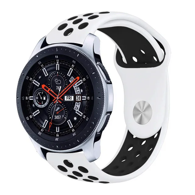 22/20 мм длина браслета для samsung Шестерни S3 S2 Frontier классический huami amazfit gtr bip 42/46 мм huawei GT 2 ремень galaxy watch активный 40/44 мм - Цвет ремешка: White Black