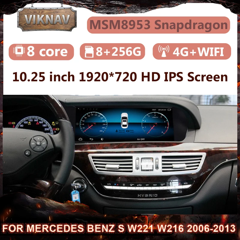 

Android 11.0 Car Radio for Mercedes Benz S W221 W216 2006-2013 Player Carplay auto IPS HD Screen 256GB Tape Recorder 2 DIN