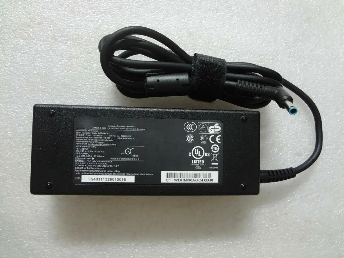 

NEW 90W 19.5V 4.62A 710414-001 709987-002 Blue Tip AC Adapter For HP USB-C Dock G4 3FF69UT Laptop Original Puryuan