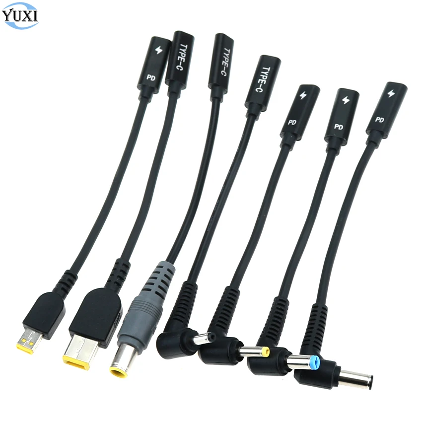 

YuXi USB 3.1 Type C USB Female to DC 7.9*5.0 4.0*1.35 5.5*2.5mm Sqaure Male Power Charger Adapter Converter PD Power Cable