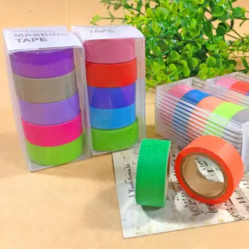 

10 Pcs/Box DIY Cute Decorative Adhesive Tape Rainbow Making Sticky Washi Tapes for Scrapbooking Masking Tape Adhesive Tape