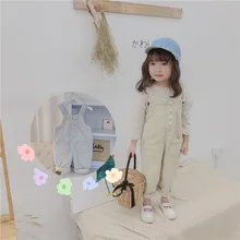 Лидер продаж, вельветовый комбинезон для девочек и мальчиков, осенние длинные штаны для девочек 1-6 лет