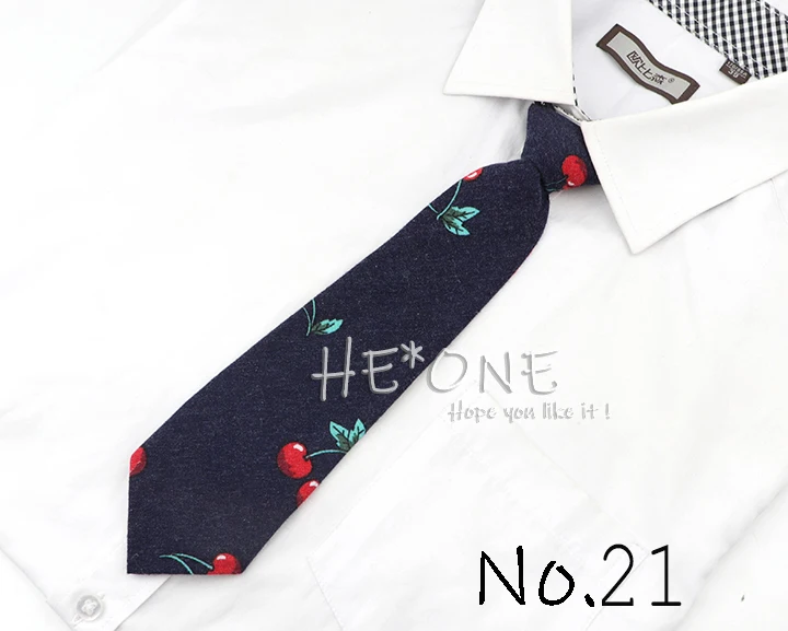 Fashion 30cm Cotton Floral Striped Vintage Kids College Casual Necktie Girl Cute School Daily Uniform Bow Tie Shirt Accessories