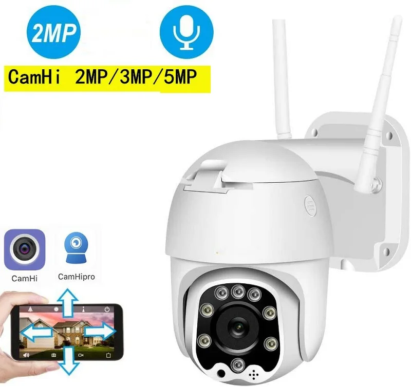 

PTZ Speed Dome WIFI IP Camera 5MP Outdoor 5X Zoom Wireless Camera 8pcs Led IR Two Way Audio CCTV Surveillance Camhi