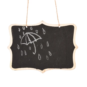 

Mini Hanging Wooden Wall-mount Black Boards With Rope/Wood Blackboard Memo/Message Board 12*16*0.25cm