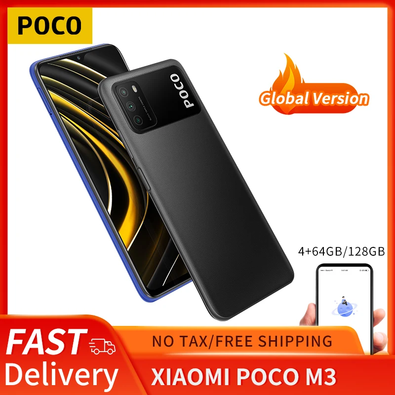 POCO M3 глобальная версия 4 Гб 64 Гб/128 Гб Смартфон Xiaomi Snapdragon 662 Восьмиядерный 6,53 "FHD + дисплей с тройной камерой 48 МП AI|Смартфоны| | АлиЭкспресс
