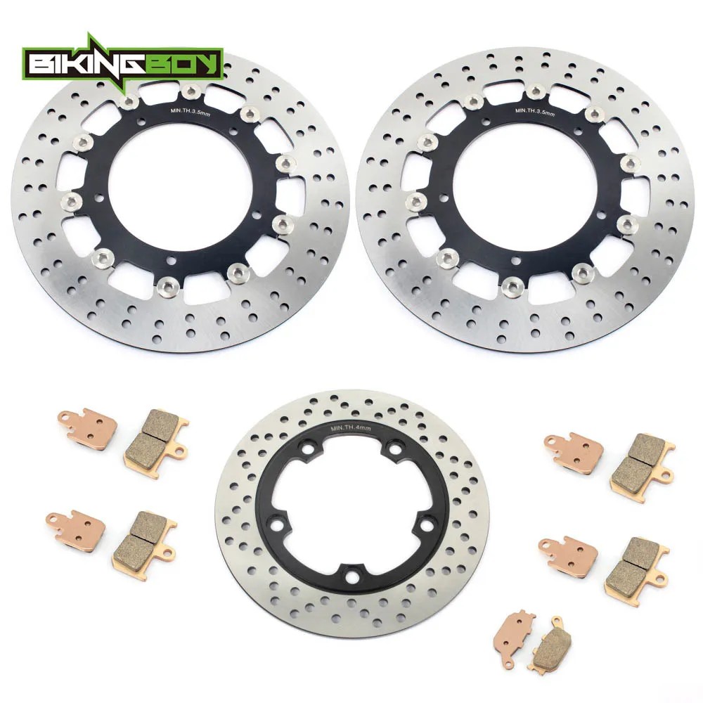 Round Black BIKINGBOY для YAMAHA YZF R1 2007 2008 2009 2010 2011 2012 2013 YZF-R1 07-14 спереди и сзади тормозные диски роторы колодки - Цвет: Round Black