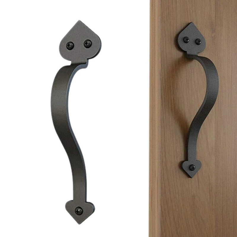 

9-1/8In Matte Black Side Mount Pull Handle for Sliding Barn Door European Style