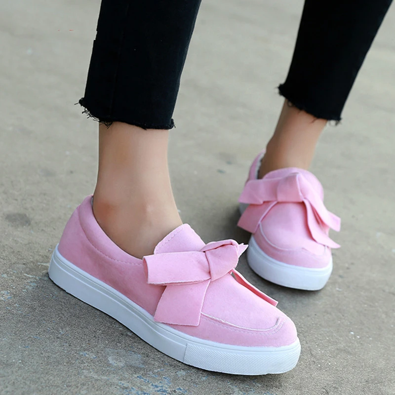 pink bow loafers