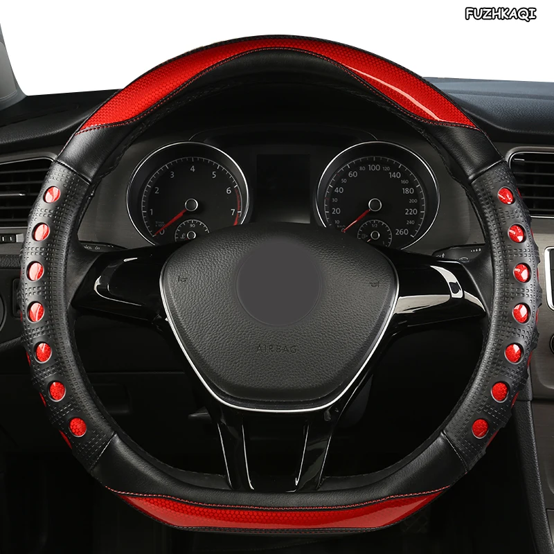 FUZHKAQI Microfiber Leather Car Steering Wheel Cover For Suzuki Vitara