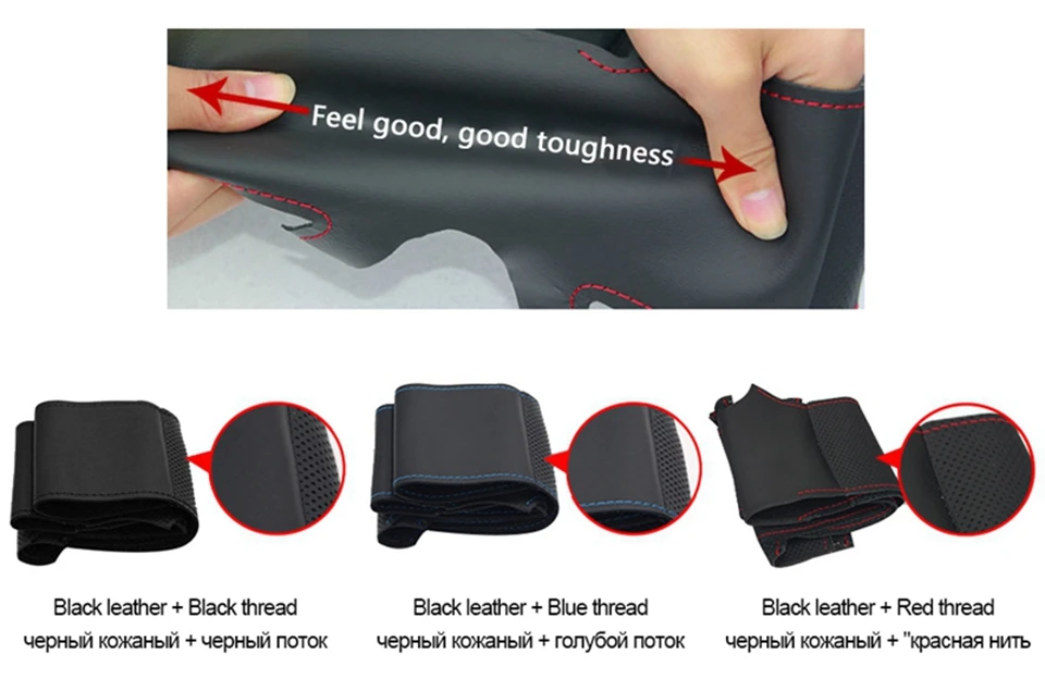 Hand-stitched Black Soft Artificial Leather 3 colors stripes Car Steering Wheel Covers for BMW E39 E46 325i E53 X5 X3