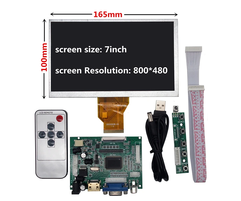 Monitor para Raspberry Lcd com Hdmi Polegada 1024*600 Tela Vga Driver Board pi Banana Laranja Mini Computador 7 - 8 9 10.1 - Imagem 2
