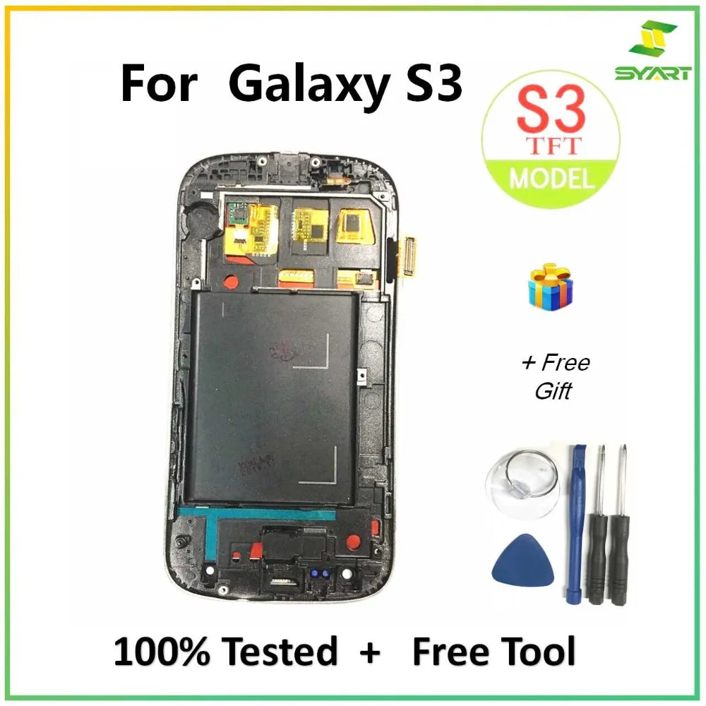 Syart для samsung Galaxy S3 ЖК-дисплей с сенсорным экраном дигитайзер в сборе с рамкой для Galaxy S3 SIII i9300 4," lcd-экраны