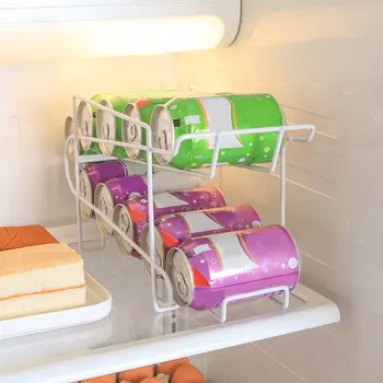 

2 Tier Non-folding Storage Holder Rack Can Beer Beverage Soda Dispenser Rack Holder Organize Refrigerator Drink Storage Holder