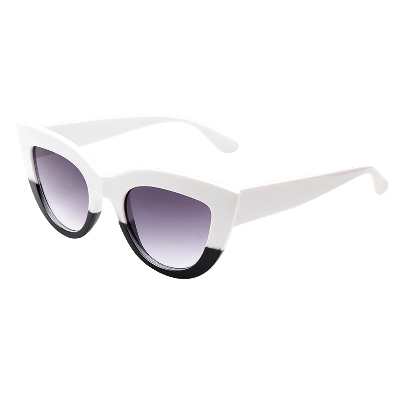 C6 WUE NEW Retro Thick Frame Cat Eye Sunglasses Women Ladies Fashion Brand Designer Mirror Lens Cateye Sun Glasses For Female - Lenses Color: C6