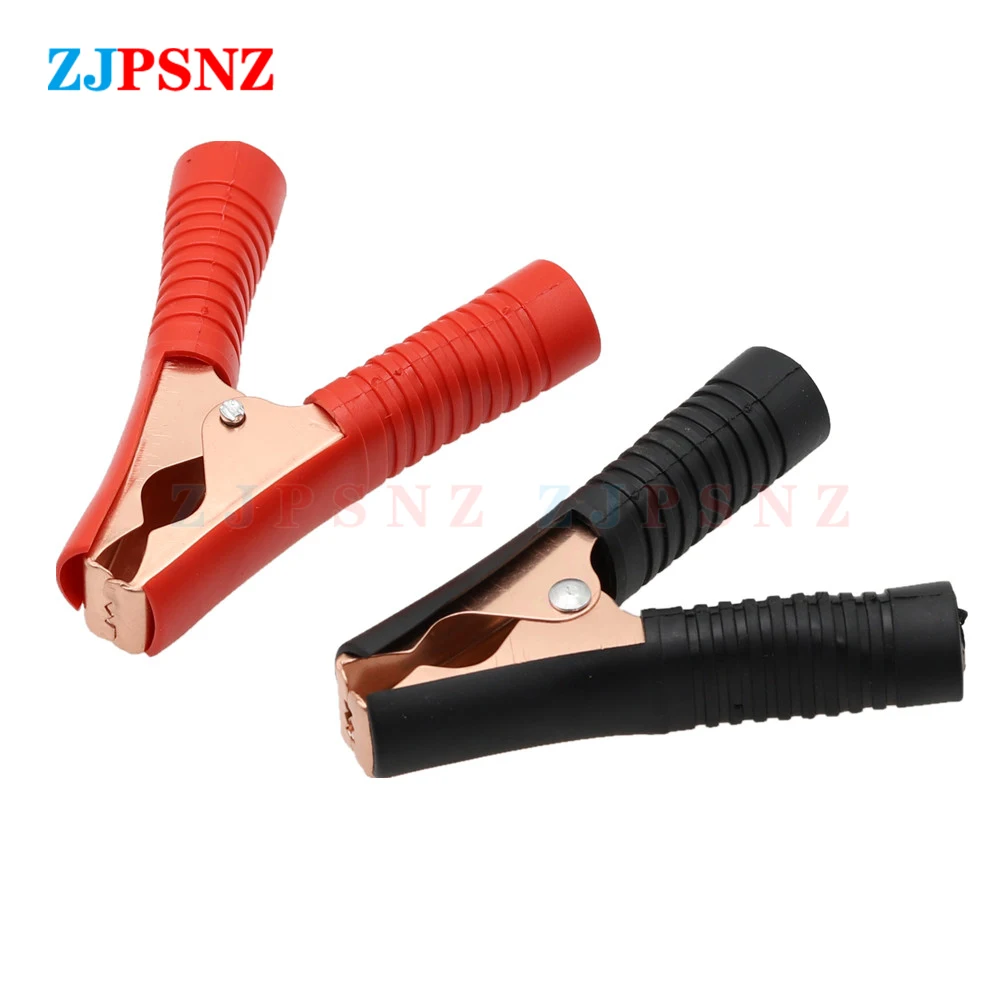 

2Pcs/Set Hot 100A Car Alligator Clips Battery Clamps Crocodile Clip Red Black Positive Negative 90mm length Red Black Universal