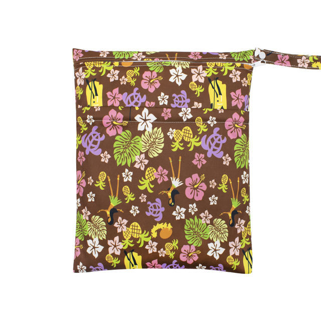 Baby Nappies Bag Printed Wet Dry Nappy Zipper Handbag Stroller Accessories For Baby Diapers Nappies Bag Reusable