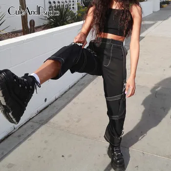 

Sportswear Joggers Women Pants Fashion Wide Leg Cargo Sweatpants Oversized Casual High Waisted Cool Trousers 2020 Cuteandpsycho